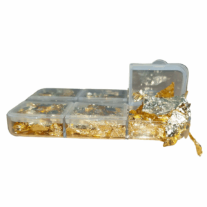 Folha de Ouro Estojo com 6 Cápsulas para Decoração de Unhas