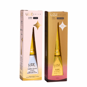 Top Coat Nude pink e Capa Base Kit Uze Nails