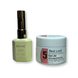 Kit Top Coat Blindado Real Love e Gel 5 Nude 30ml