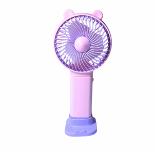 Mini Ventilador Mini Fan Com Suporte Rosa Com Lilás