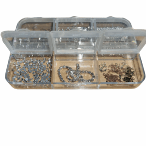 Kit Decoração Variadas Para Unhas 6 Compartimentos