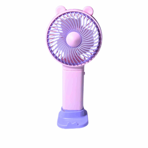 Mini Ventilador Mini Fan Com Suporte Rosa Com Lilás