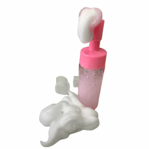 Frasco Pump Espumador com Escova De Silicone Limpeza Facial Skin Care 150ml