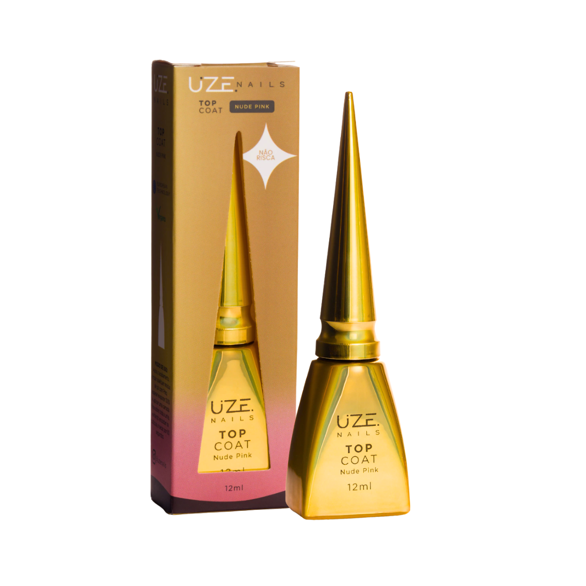 Top Coat Nude pink e Capa Base Kit Uze Nails - Imagem 4