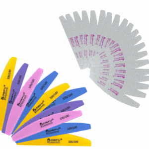 Kit 10 Lixas Polidoras e 20 Acrílicas Bumerangue Dafu 100/180