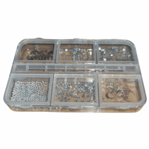 Kit Decoração Variadas Para Unhas 6 Compartimentos