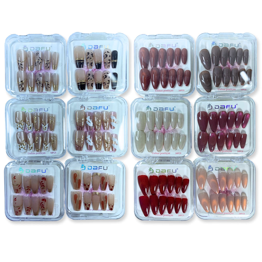 Unhas postiças Dafu 24pcs