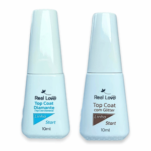 Kit 2 Top Coat Diamond e Glitter 10ml Real Love
