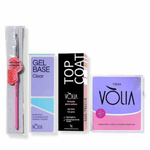 Gel Base Top Coat Fibra Vólia e Pincel Lingua de gato n4