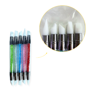 Kit 5 Pincéis Ponta Dupla de Silicone