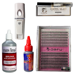 Kit Completo Alongamento de Cílios Tufinho e Cola Fria