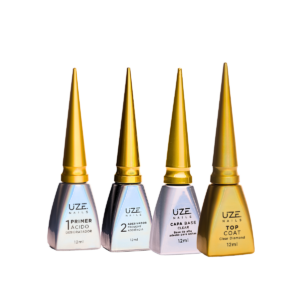 Capa Base, Top Coat, Primer e Adesivador Kit Uze Nails