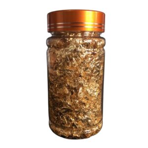 Folha de Ouro  Decoração Para Unhas Pote Grande