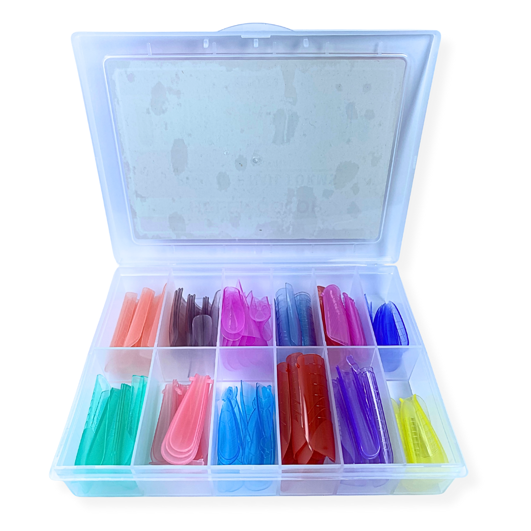 Molde F1 Helen Color Poly Gel Nail Forms 144Pcs Colorido - Imagem 3