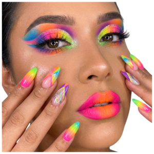 Kit Torre 6 Pós Neon Decoração Para Unhas/Maquiagem