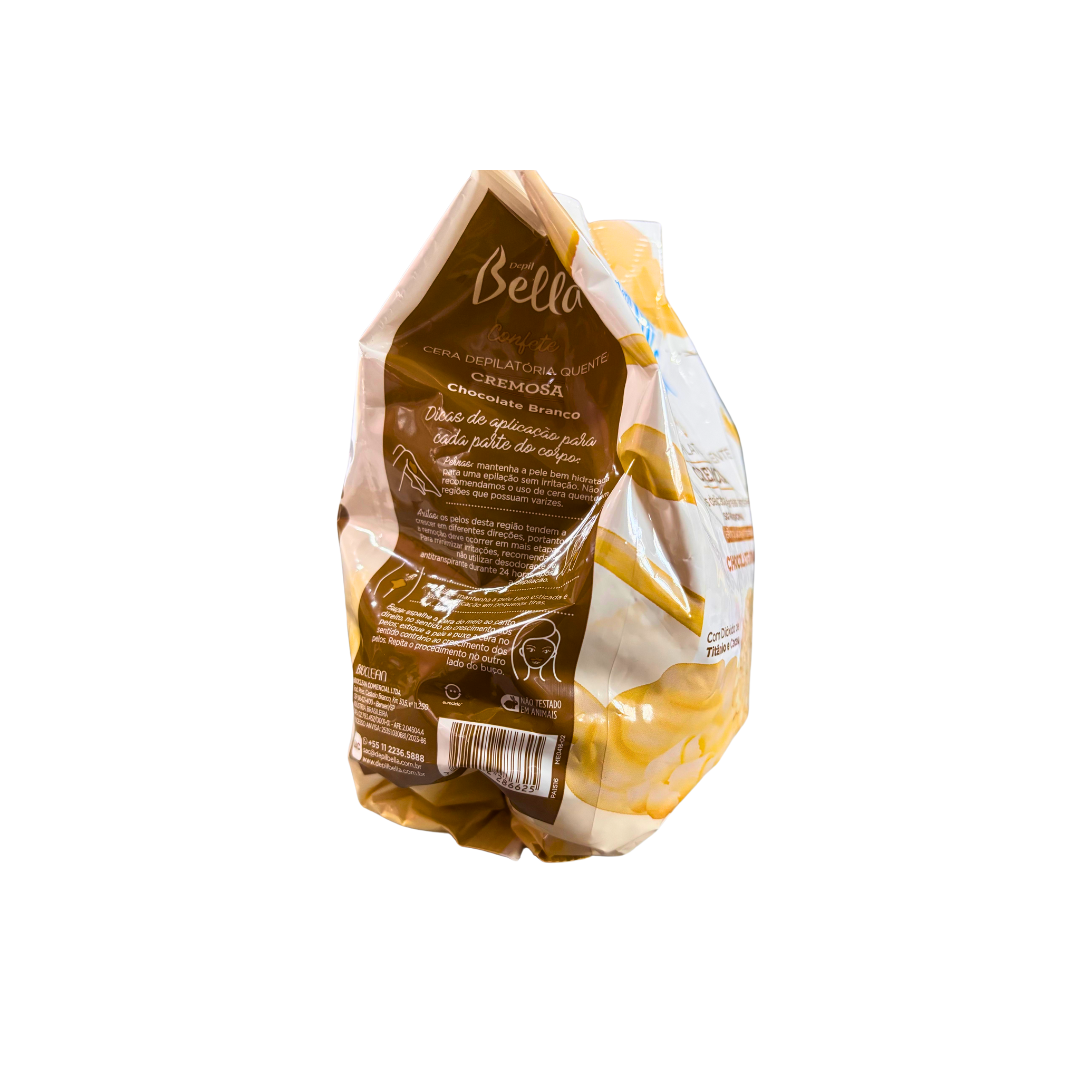 Cera Confete Chocolate Branco Vegana Depil Bella 1kg - Imagem 2