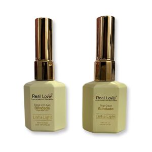 Base em Gel Intenso e Top Coat Blindado 15ml Real Love