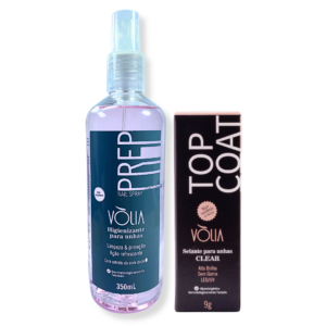 Kit Prep Volia 350ml e Top Coat Selante Clear Tradicional