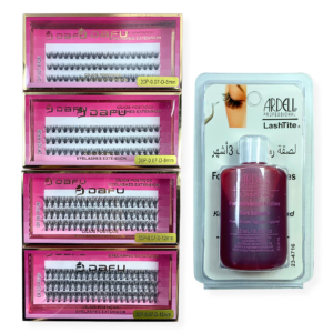 Kit Cílios Dafu 30P D 8mm Com 30P D 12mm E Cola Ardell