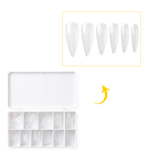 Soft Tips em Gel 500un Formato Postiça Stiletto Kaisa