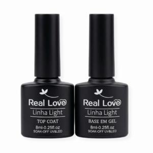 Kit Pretinho Basico Real Love Base e Top Coat Gel