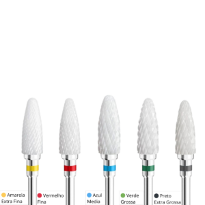 Brocas de Ceramica Para Unhas e Nail Designers Base Amarela