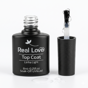 Kit Top Coat Real Love Frasco 8ml e Dois Refis 10ml Cada