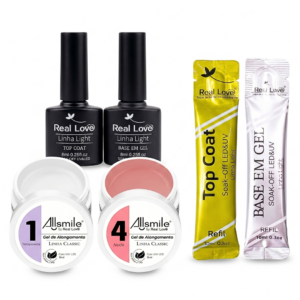 Kit Alongamento de Unhas em Gel Top Base com Refis Real Love
