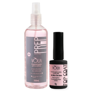 Kit Prep Volia 350ml e Top Coat Selante Clear Tradicional