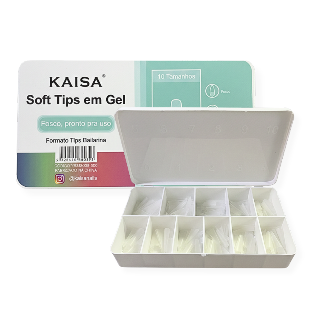 Soft Gel Tips Bailarina 500Pcs 10 Tamanhos Kaisa - Imagem 3