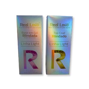 Base em Gel Intenso e Top Coat Blindado 15ml Real Love