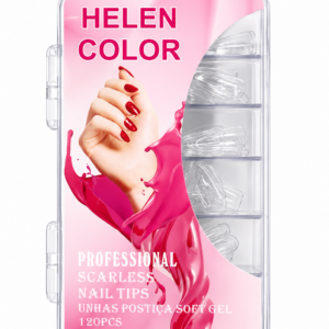 Unha Postiça Realista Soft Gel Lisa 120 Pç Helen Color