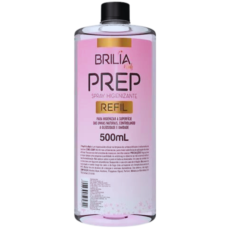 Prep Higienizante Sweet Cotton Rosa Refil 500ml Brilia Nails - Imagem 2