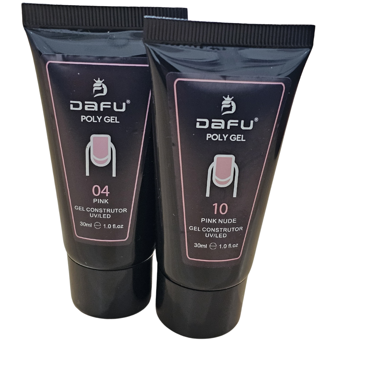 Kit Polygel Dafu Pink Nº4 e Pink Nude Nº10