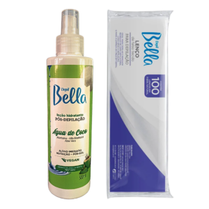 Kit Depil Bella Cera Hidrossoluvel Açaí 600g Loção e Lenço