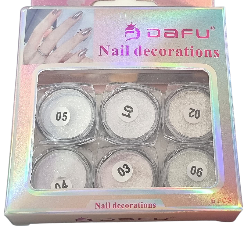 Glitter Pigmentado Asa de Borboleta White Box com 6un DAFU