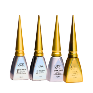 Kit Capa Base, Top Coat Pink, Primer e Adesivador Uze Nails