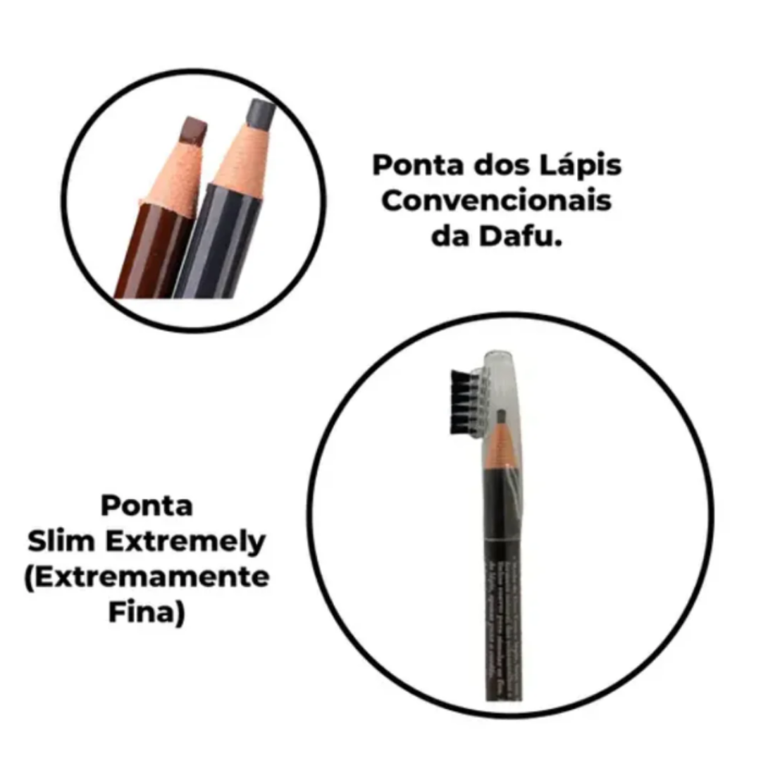 Lapis Para Sobrancelhas no9 DAFU C/escovinha Super Fino 2mm - Imagem 2