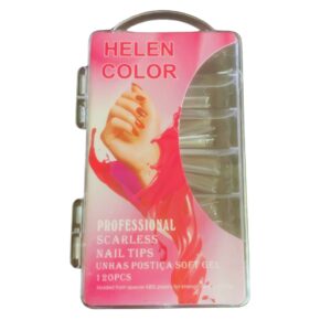 Unha Postiça Tips Bailarina Curvatura C 120 Peças Helen Color