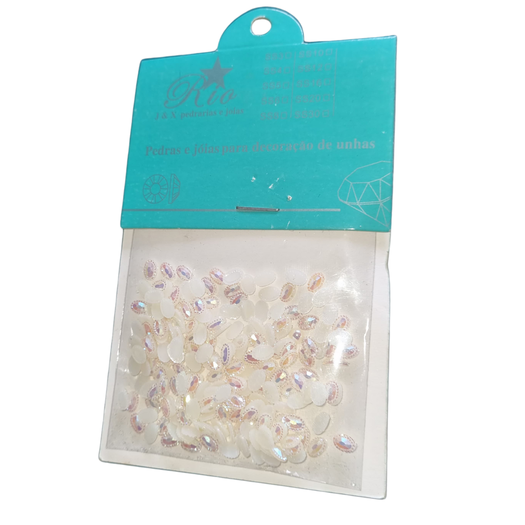 Cartela Decoraçao Para Unhas Madre Perolas e Pedraria - Imagem 7