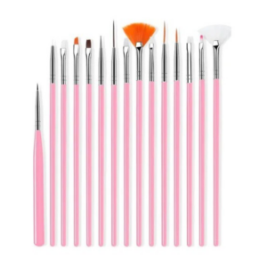 Kit 15 Pincéis Decoração Unhas