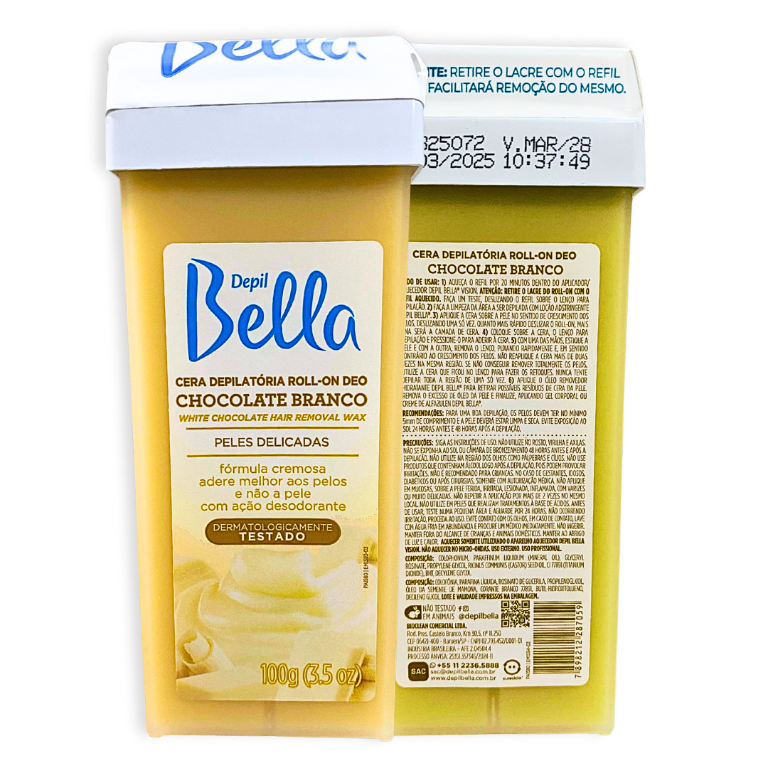 Kit Depiltório Roll On Chocolate Com Aquecedor e Lenço - Imagem 3