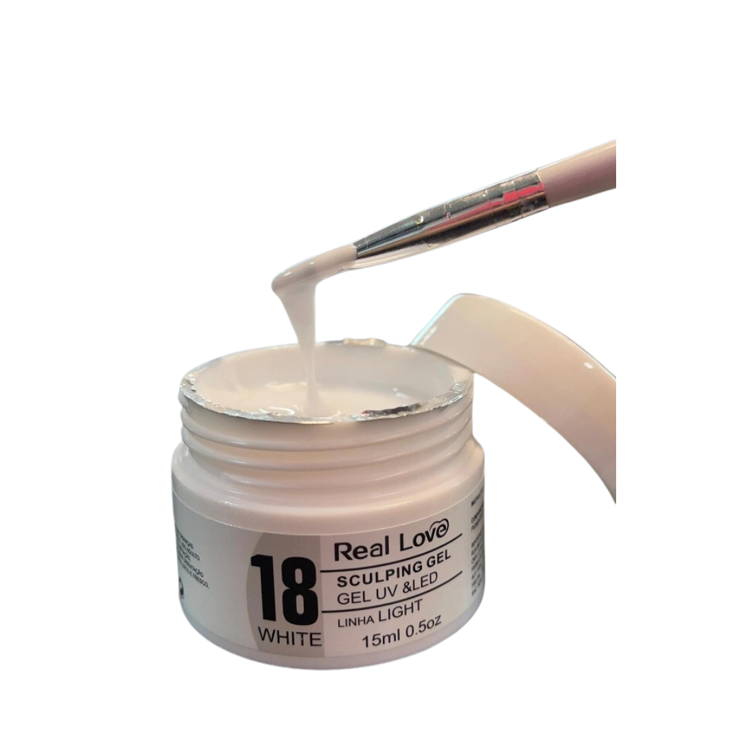 Kit Com 3 Géis Real Love 15ml Branco Transparente Pink nude - Imagem 4