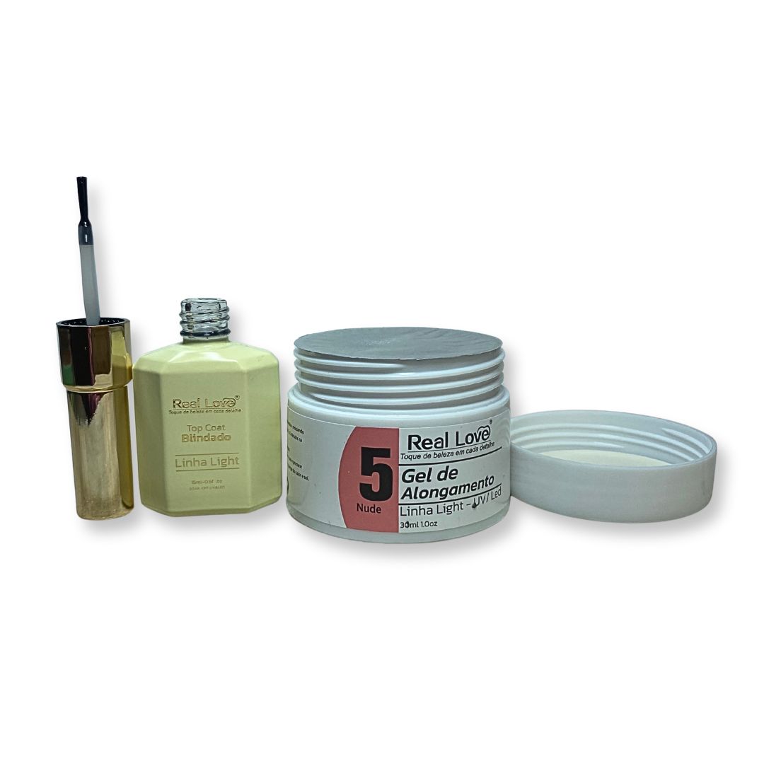 Kit Top Coat Blindado Real Love e Gel 5 Nude 30ml - Imagem 4