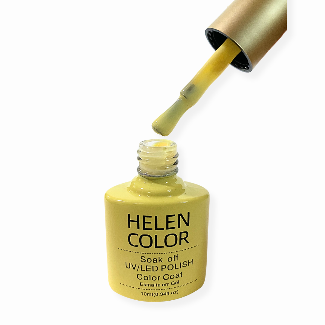 Esmalte em Gel Amarelo Manteiga Color Coat Helen Color 10ml - Imagem 2