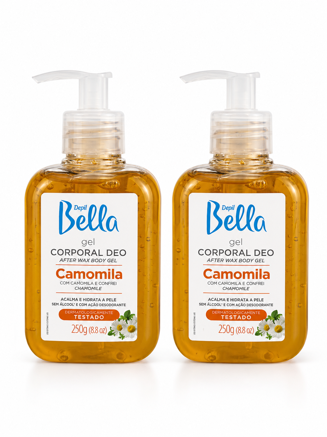 Kit 2un Gel Corporal Calmante Camomila Depil Bella 250g