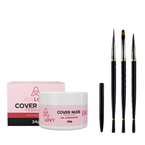 Kit Cover Nude + Natural Anylovy e Kit Com 3 Pinceis