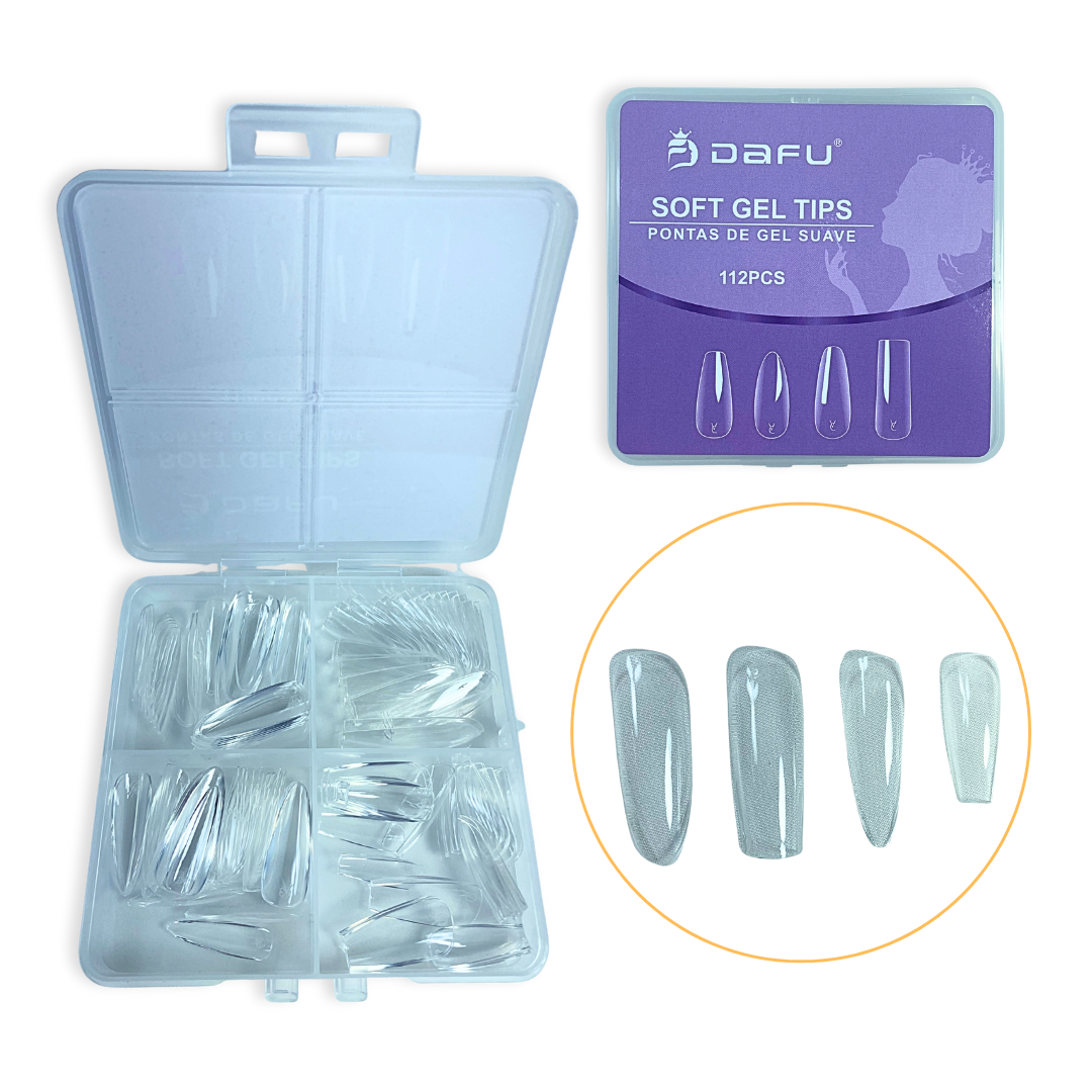 Kit Moldes Dafu Crystal Nail 184pcs E Soft Gel 112pcs - Imagem 3