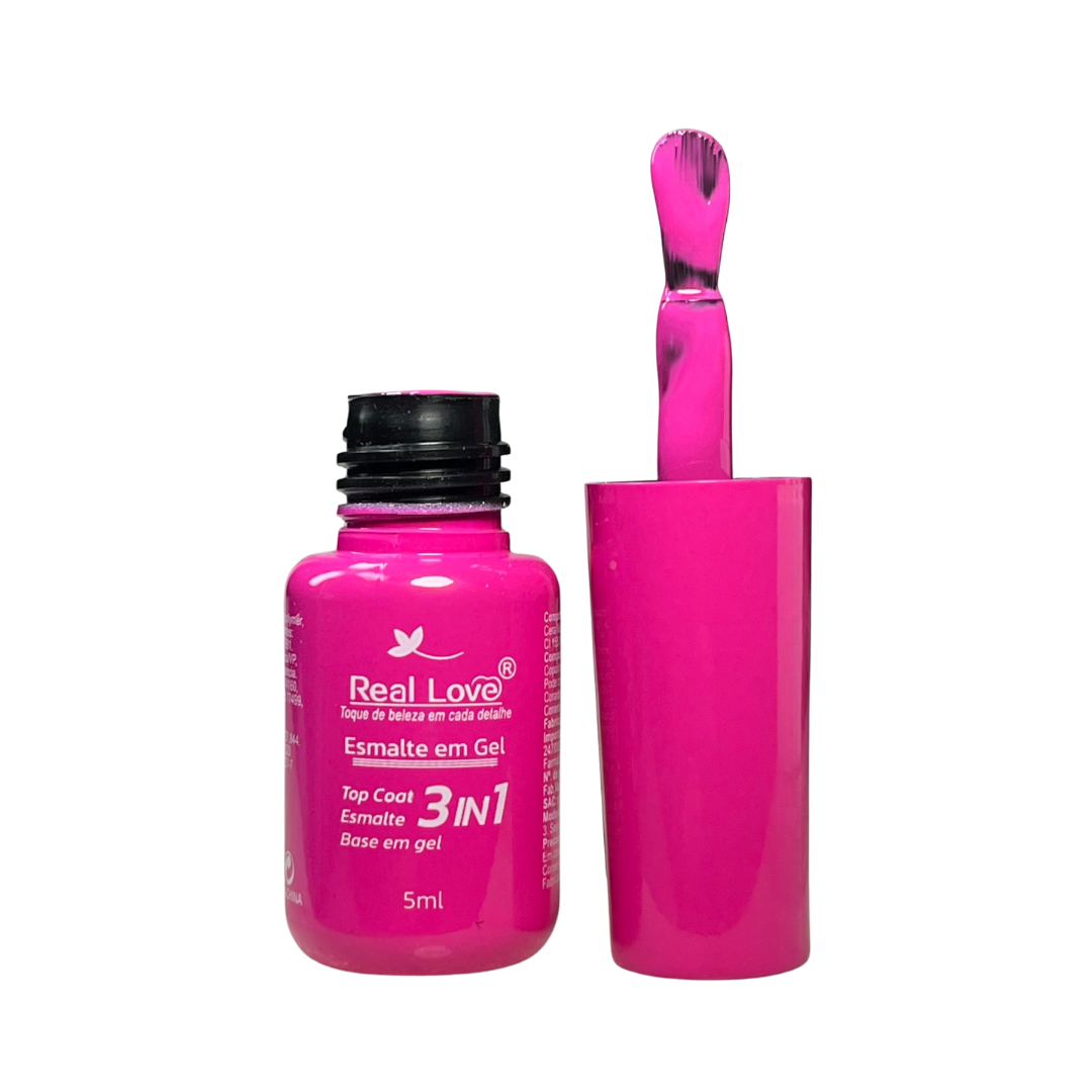 Esmalte em Gel Real Love Base Esmalte Top Coat 3in1 5ml - Imagem 5