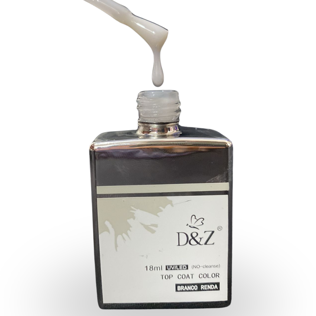 Top Coat Color Branco Renda D&Z 18ml - Imagem 2
